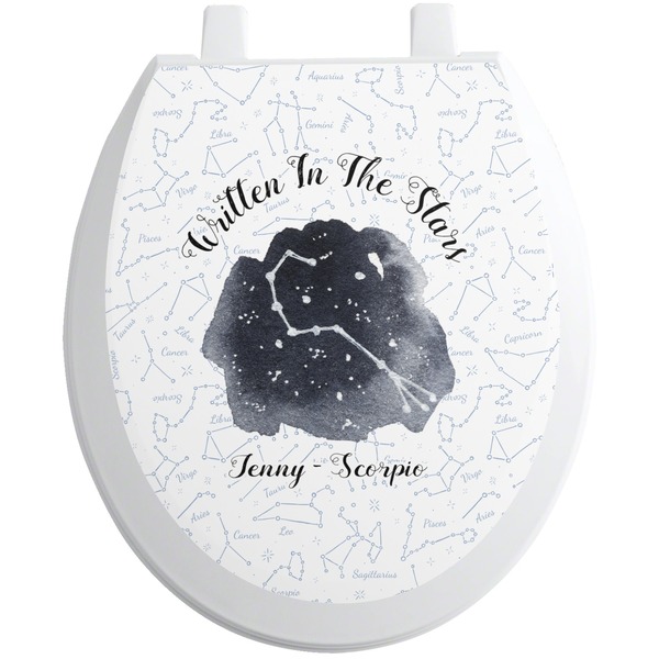 Custom Zodiac Constellations Toilet Seat Decal (Personalized)