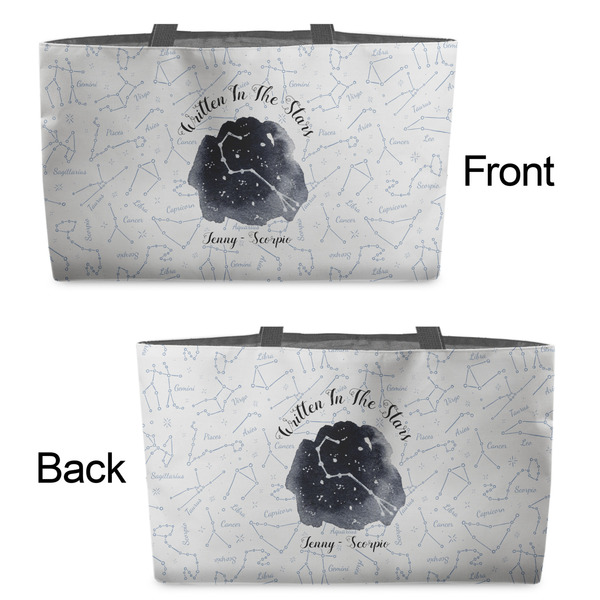 Zodiac Constellations Tote w/Black Handles - Front & Back Views