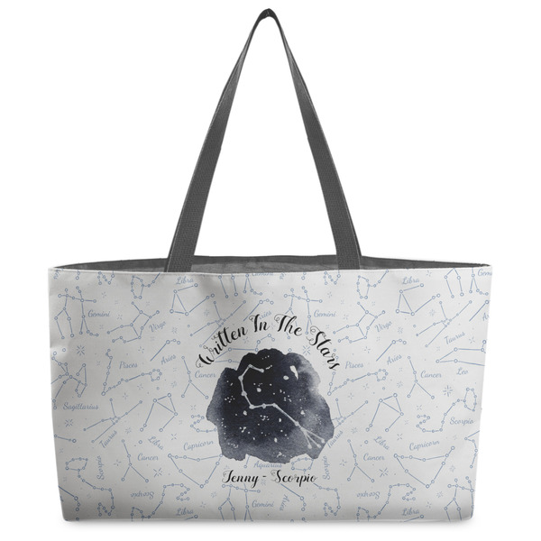 Custom Zodiac Constellations Beach Totes Bag - w/ Black Handles (Personalized)