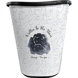 Zodiac Constellations Waste Basket - Double Sided (Black) w/ Name or Text