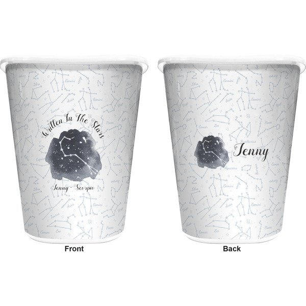 Zodiac Constellations Trash Can White - Front and Back - Apvl