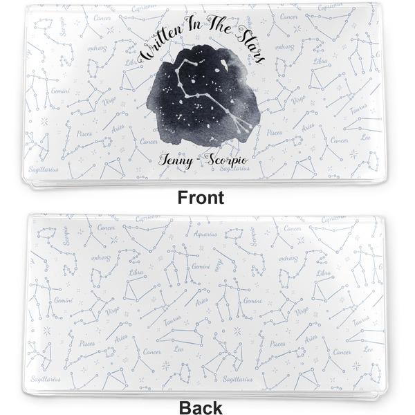Zodiac Constellations Vinyl Check Book Cover - Front and Back