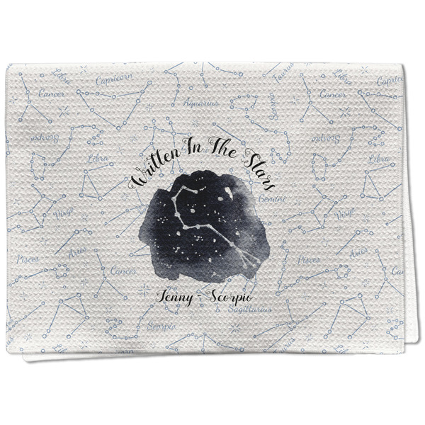Custom Zodiac Constellations Kitchen Towel - Waffle Weave - Full Color Print (Personalized)