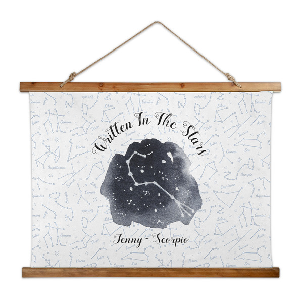 Custom Zodiac Constellations Wall Hanging Tapestry - Wide (Personalized)