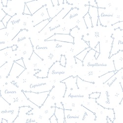 Zodiac Constellations Wallpaper & Surface Covering (Water Activated 24"x 24" Sample)