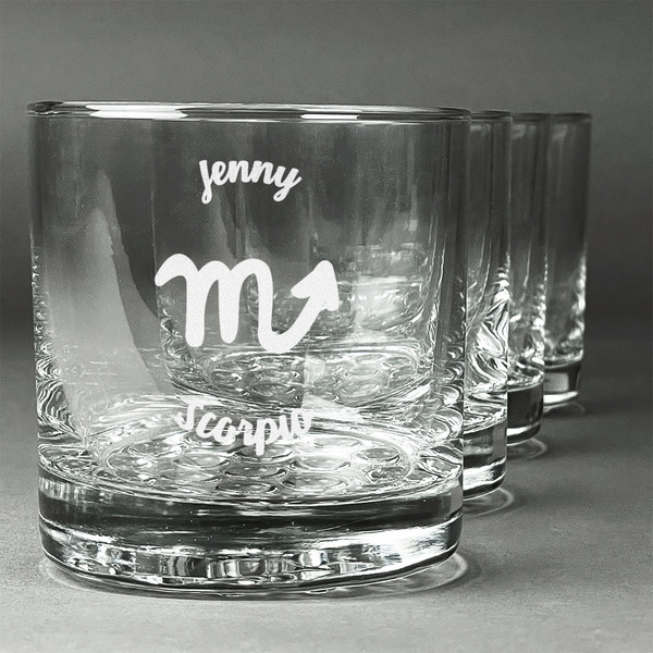 Custom Zodiac Constellations Whiskey Glasses (Set of 4) (Personalized)