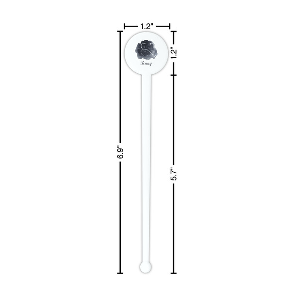 Zodiac Constellations White Plastic 7" Stir Stick - Round - Dimensions