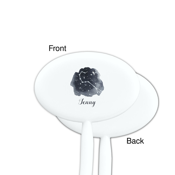Zodiac Constellations White Plastic 7" Stir Stick - Single Sided - Oval - Front & Back