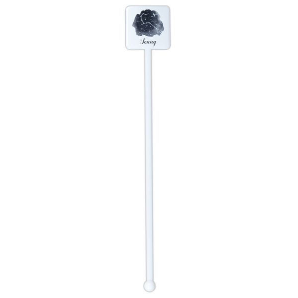 Zodiac Constellations White Plastic Stir Stick - Double Sided - Square - Single Stick