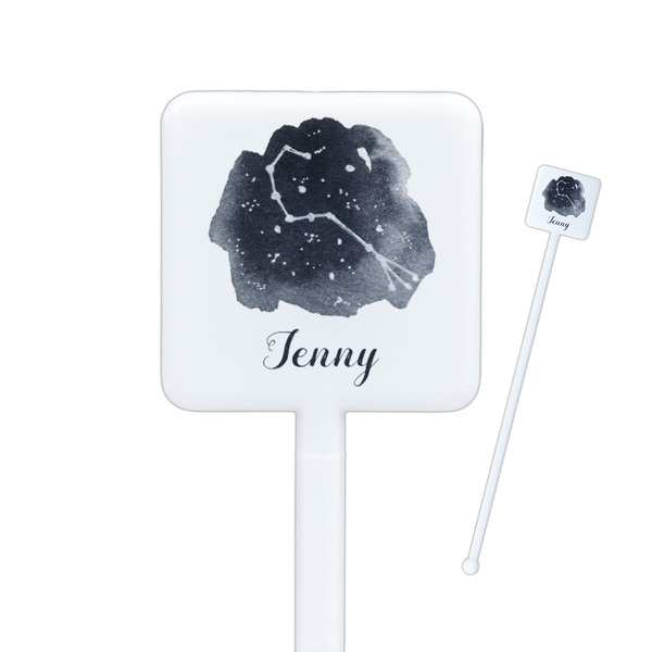 Custom Zodiac Constellations Square Plastic Stir Sticks - Single Sided (Personalized)