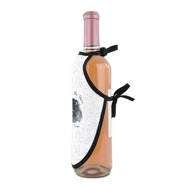 Zodiac Constellations Wine Bottle Apron - DETAIL WITH CLIP ON NECK