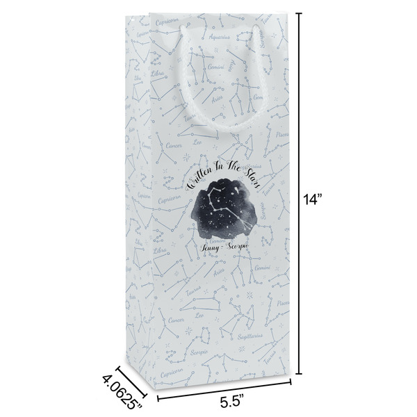 Zodiac Constellations Wine Gift Bag - Dimensions