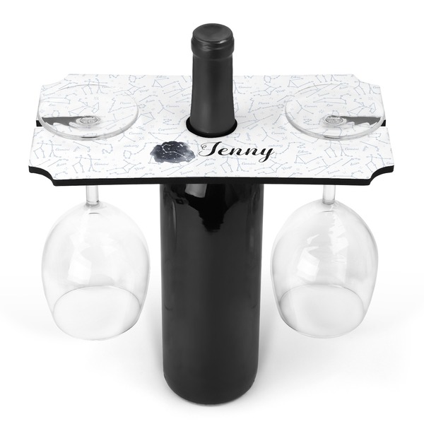 Custom Zodiac Constellations Wine Bottle & Glass Holder (Personalized)