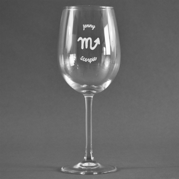 Custom Zodiac Constellations Wine Glass (Single) (Personalized)