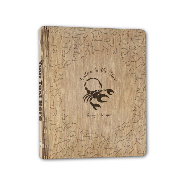 Custom Zodiac Constellations Wood 3-Ring Binder - 1" Half-Letter Size (Personalized)