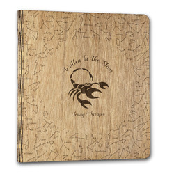 Zodiac Constellations Wood 3-Ring Binder - 1" Letter Size (Personalized)