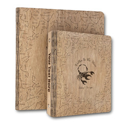 Zodiac Constellations Wood 3-Ring Binder (Personalized)