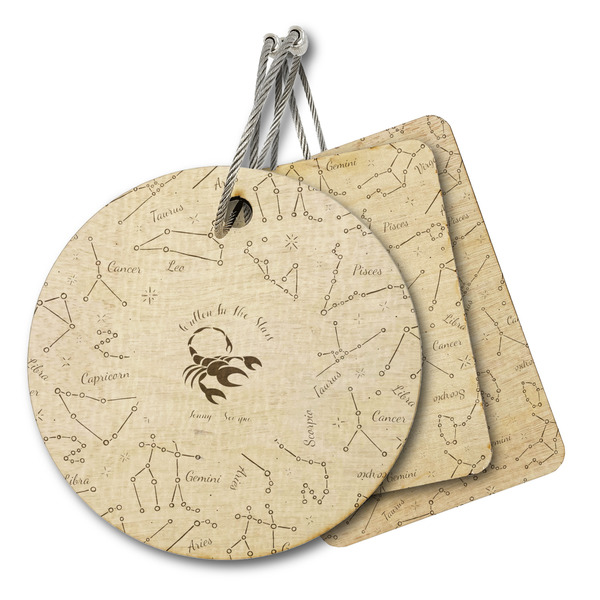 Custom Zodiac Constellations Wood Luggage Tag (Personalized)