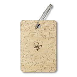 Zodiac Constellations Wood Luggage Tag - Rectangle (Personalized)