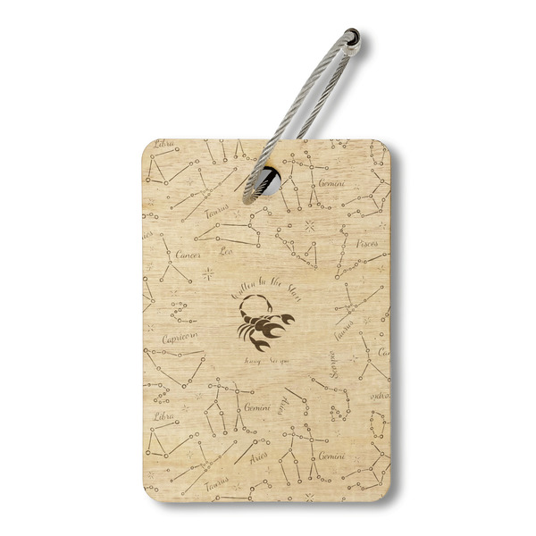 Custom Zodiac Constellations Wood Luggage Tag - Rectangle (Personalized)