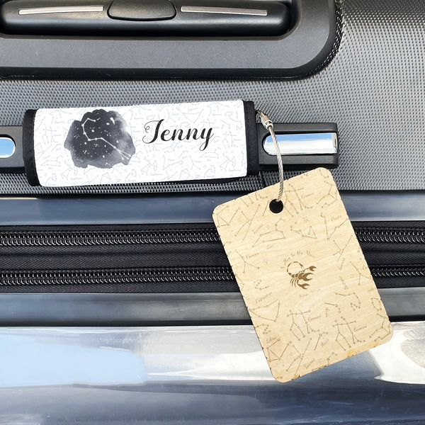 Zodiac Constellations Wood Luggage Tags - Rectangle - Lifestyle