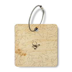 Zodiac Constellations Wood Luggage Tag - Square (Personalized)
