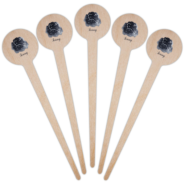 Zodiac Constellations Wooden 4" Food Pick - Round - Fan View