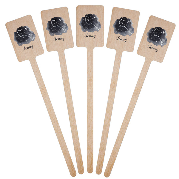 Zodiac Constellations Wooden 6.25" Stir Stick - Rectangular - Fan View