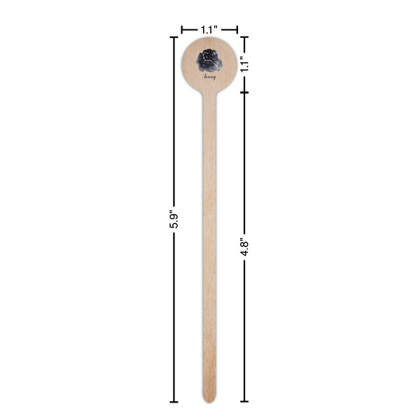 Zodiac Constellations Wooden 6" Stir Stick - Round - Dimensions