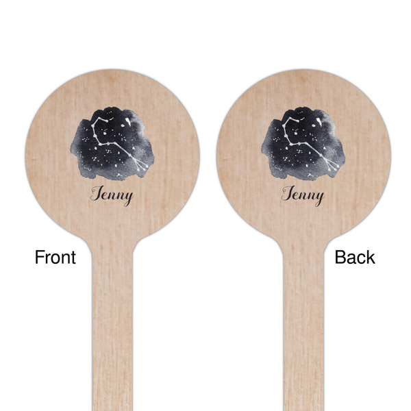 Zodiac Constellations Wooden 6" Stir Stick - Round - Double Sided - Front & Back