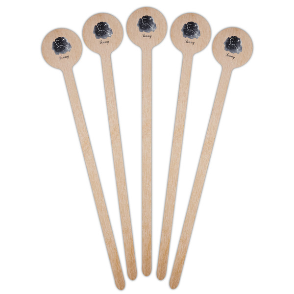 Zodiac Constellations Wooden 7.5" Stir Stick - Round - Fan View