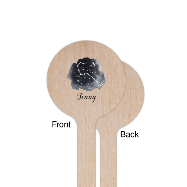 Zodiac Constellations Wooden 7.5" Stir Stick - Round - Single Sided - Front & Back