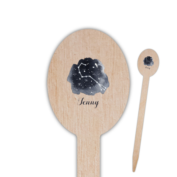 Custom Zodiac Constellations Oval Wooden Food Picks - Single Sided (Personalized)
