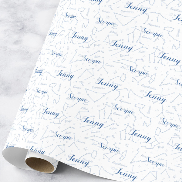Custom Zodiac Constellations Wrapping Paper Roll - Large (Personalized)