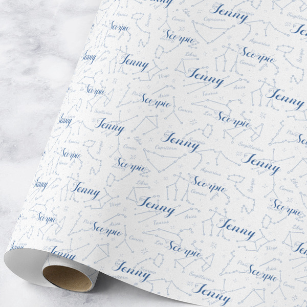 Custom Zodiac Constellations Wrapping Paper Roll - Large - Matte (Personalized)