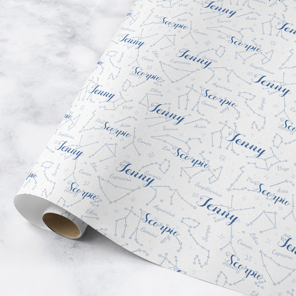 Custom Zodiac Constellations Wrapping Paper Roll - Medium - Matte (Personalized)
