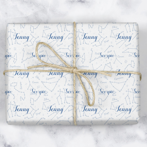 Zodiac Constellations Wrapping Paper Roll - Matte - Wrapped Box
