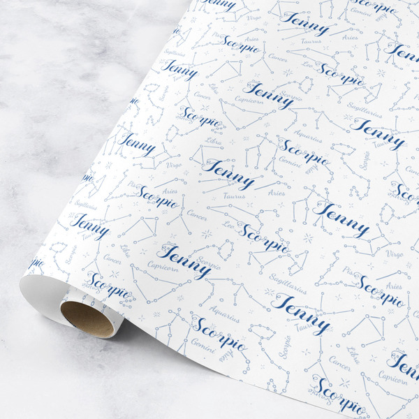 Custom Zodiac Constellations Wrapping Paper Roll - Medium (Personalized)
