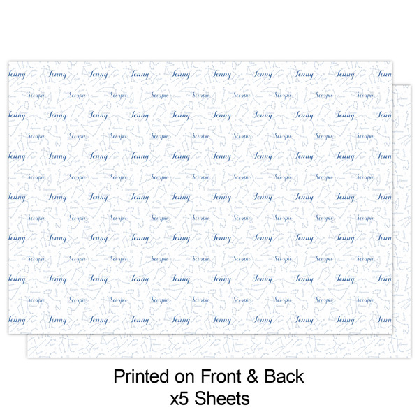 Zodiac Constellations Wrapping Paper Sheet - Double Sided - Front