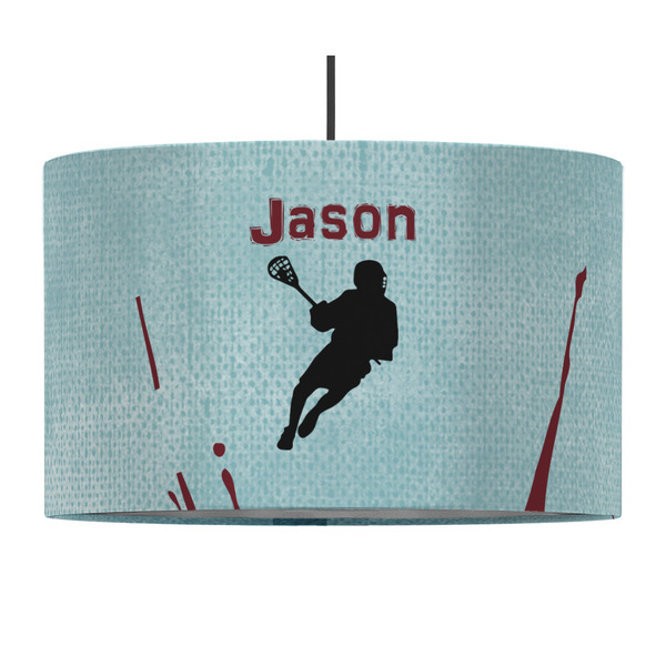 Custom Lacrosse 12" Drum Pendant Lamp - Fabric (Personalized)