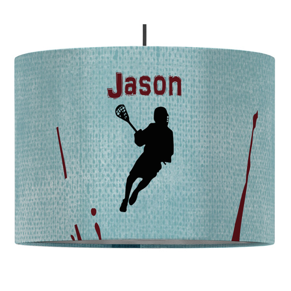 Custom Lacrosse 16" Drum Pendant Lamp - Fabric (Personalized)