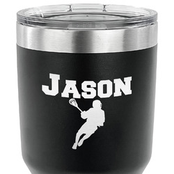 Lacrosse 30 oz Stainless Steel Tumbler - Black - Single Sided (Personalized)