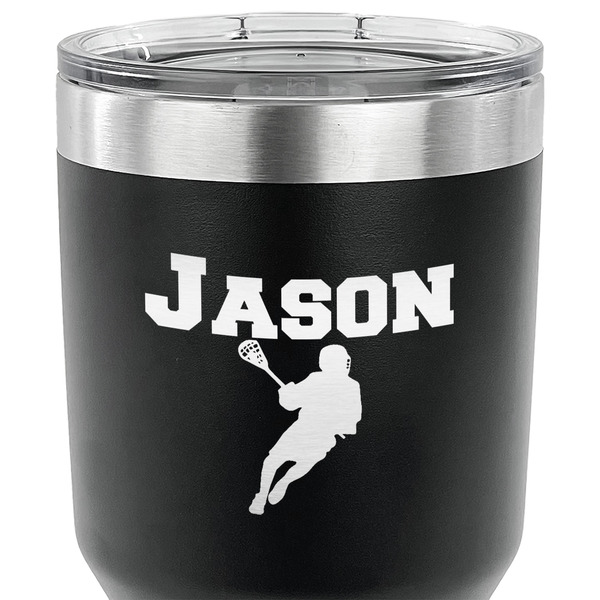 Lacrosse 30 oz Stainless Steel Ringneck Tumbler - Black - CLOSE UP