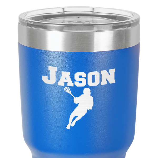 Lacrosse 30 oz Stainless Steel Ringneck Tumbler - Blue - Close Up