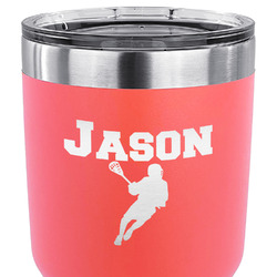Lacrosse 30 oz Stainless Steel Tumbler - Coral - Single Sided (Personalized)