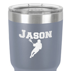 Lacrosse 30 oz Stainless Steel Tumbler - Grey - Double-Sided (Personalized)