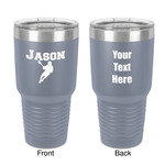 Lacrosse 30 oz Stainless Steel Tumbler - Grey - Double-Sided (Personalized)