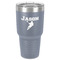 Lacrosse 30 oz Stainless Steel Tumbler - Grey - Single-Sided (Personalized)