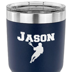 Lacrosse 30 oz Stainless Steel Tumbler - Navy - Double Sided (Personalized)