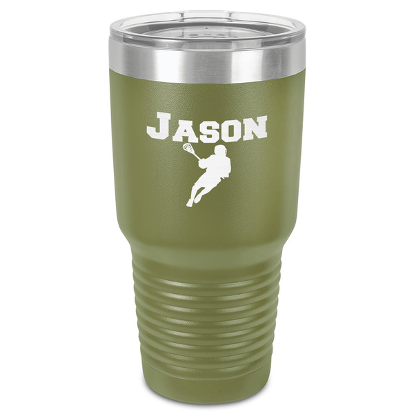 Lacrosse 30 oz Stainless Steel Ringneck Tumbler - Olive - Front